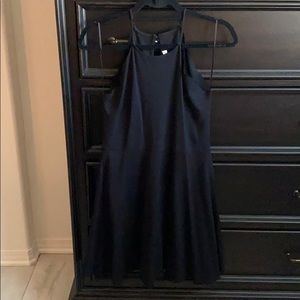 Black Skater Dress with Scalloping